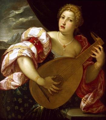 unknow artist Young Woman Playing a Lute France oil painting art